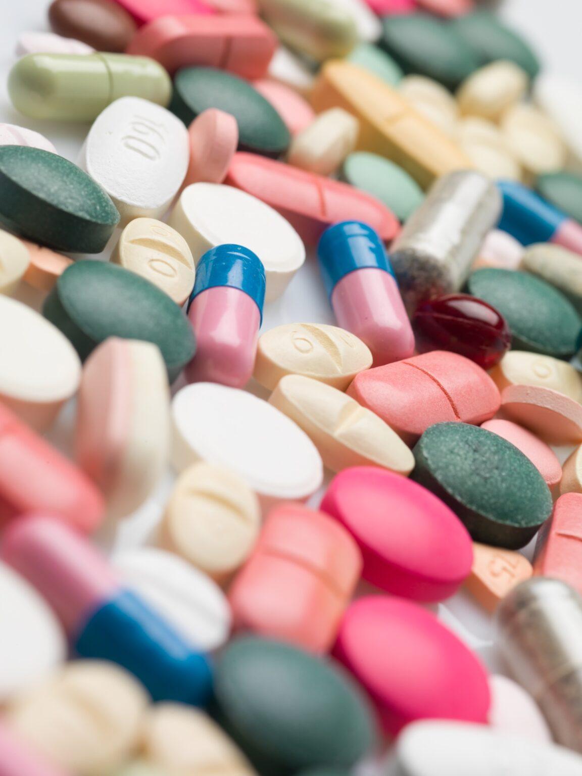 Variety of colorful prescription drugs