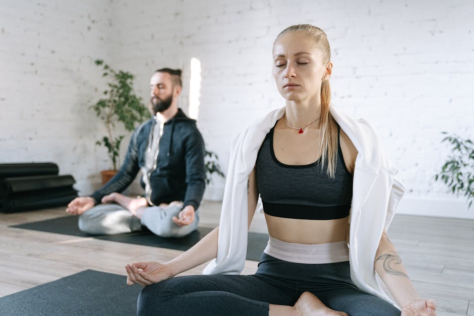 Person relaxing after stress with calm breathing