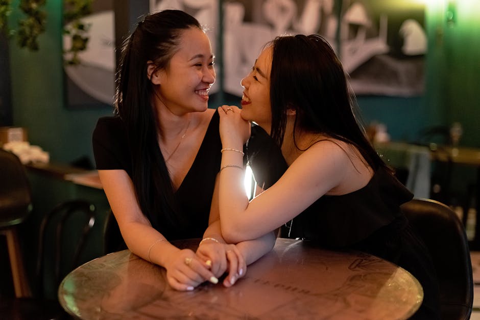 Friends having a meaningful conversation at a table
