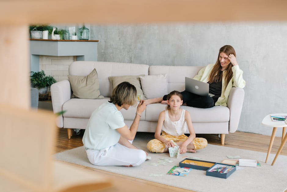 Parent and child talking calmly at home, illustrating open communication