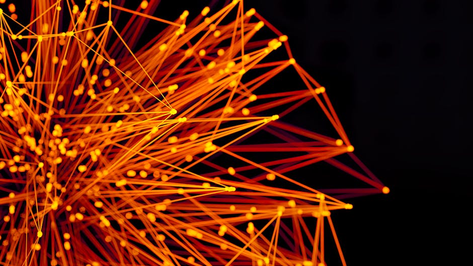 Brain network abstract visualization representing neuroplasticity and pain processing