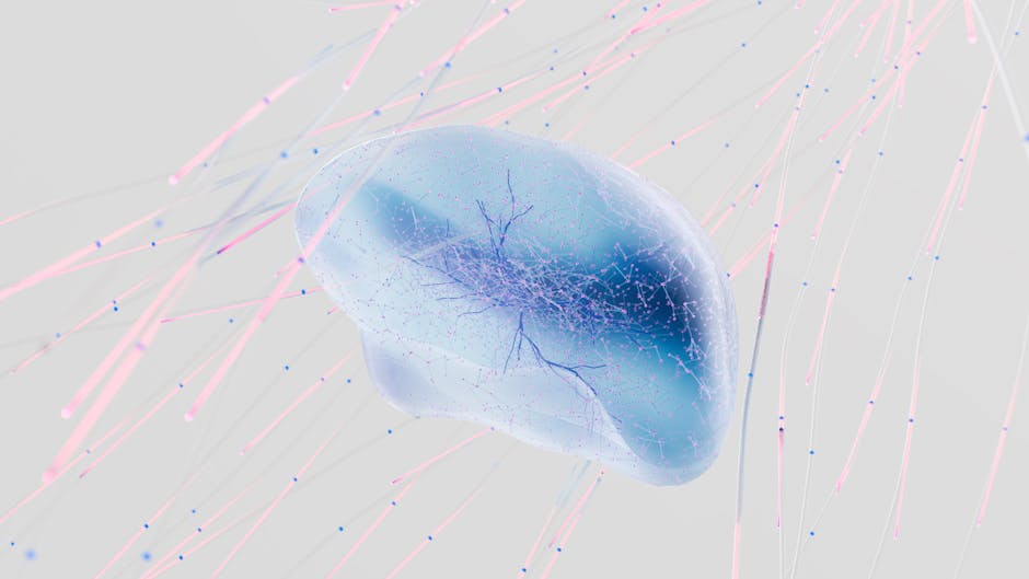Abstract brain network visualization representing neural connectivity
