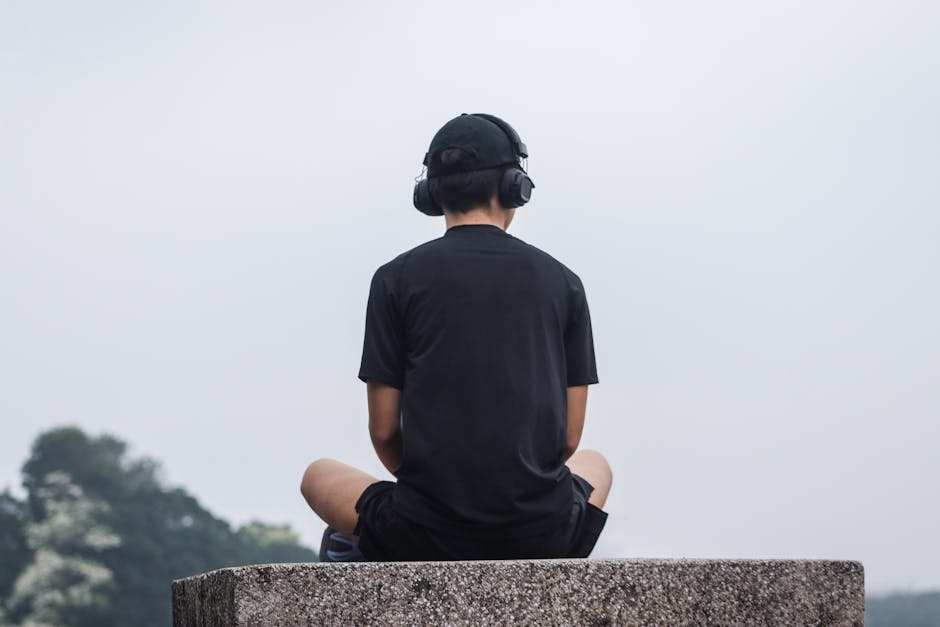 Meditation and brain activity concept with a calm person in a serene state