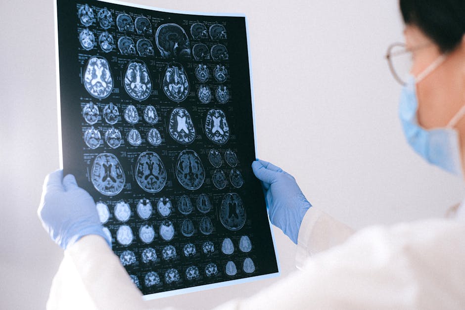 Close-up of a brain scan or neuroscience visualization