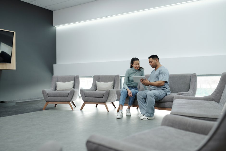 Healthcare professional practicing mindfulness in a quiet hospital break room