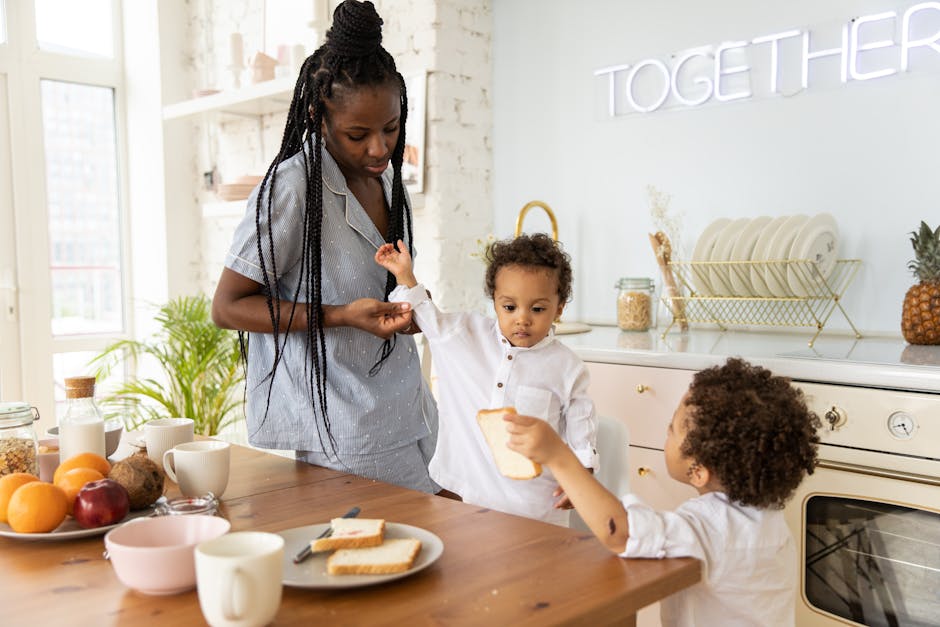 Family setting clear boundaries during a calm evening routine