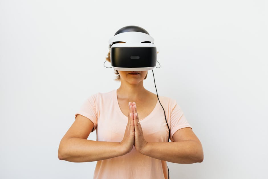 Person wearing a mindfulness wearable headband during meditation
