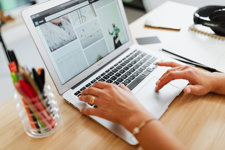 Person taking an online personality questionnaire on a laptop