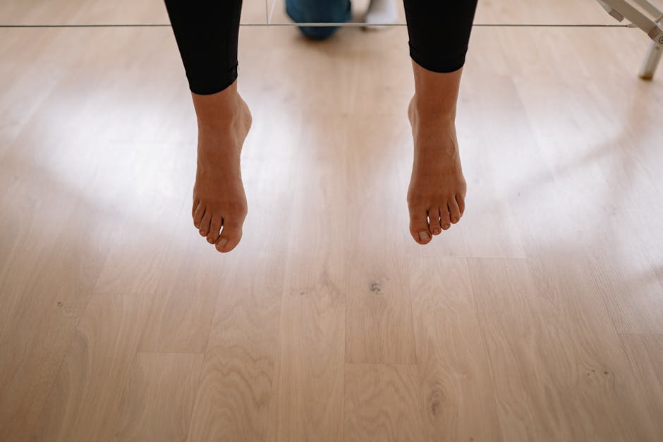 Close-up of feet and legs in a relaxed mindfulness practice