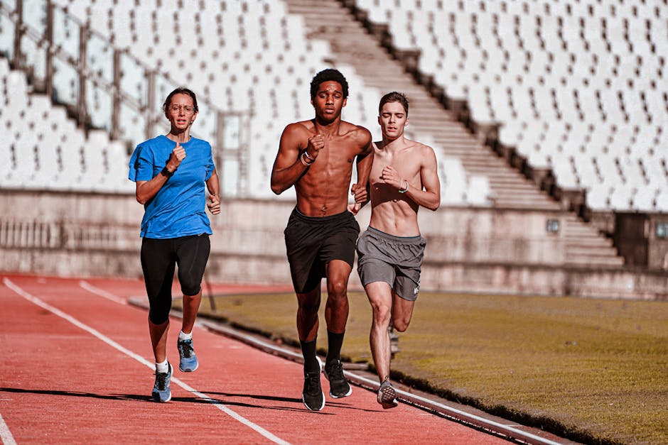 Runner training with focused breathing during endurance workout