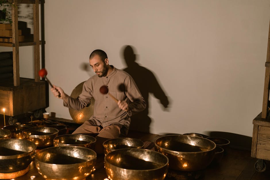 Meditation bowl and sound healing instruments