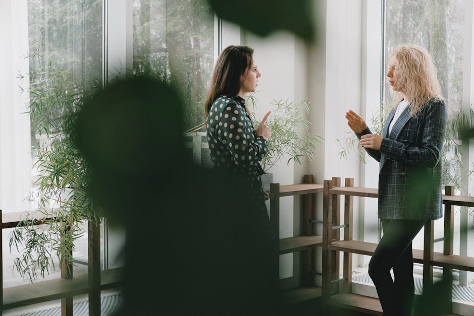 An honest conversation between two people in a calm setting