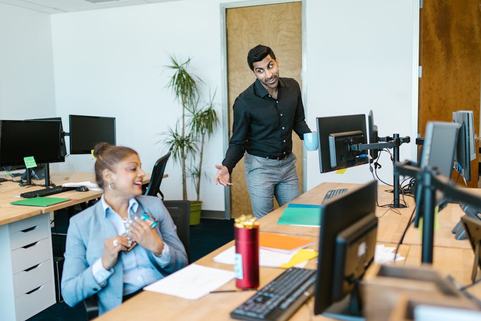 Employees practicing mindfulness in a modern office