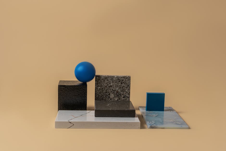 Tableau minimaliste avec objets du quotidien symbolisant l’équilibre et la modération