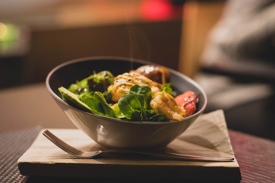 Person eating slowly and paying attention to a meal in a relaxed setting