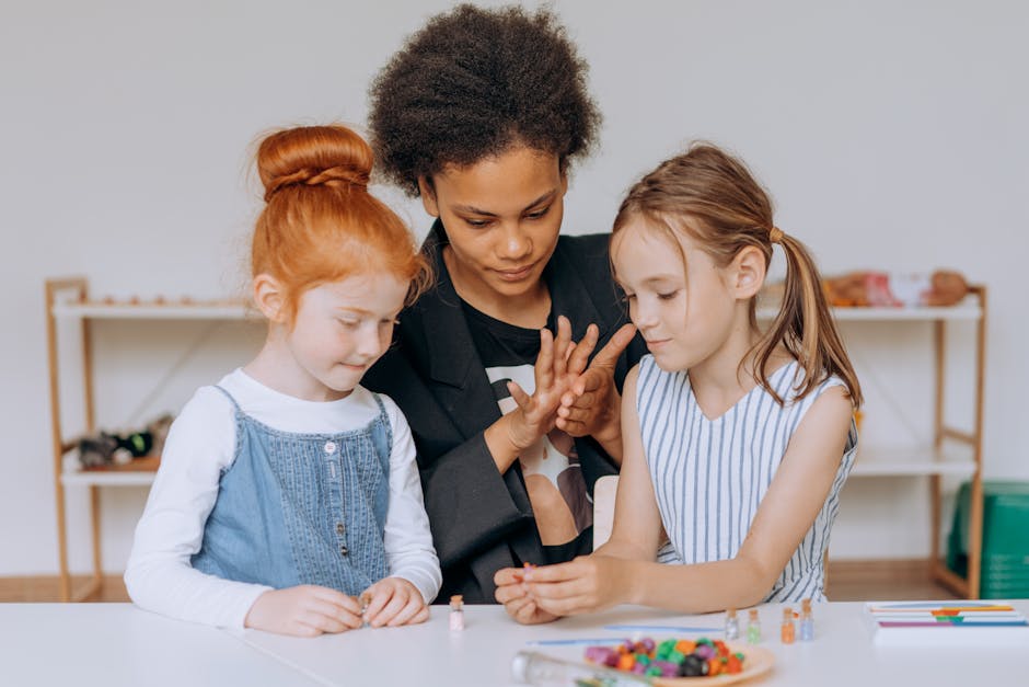 Teacher guiding a mindfulness exercise in class