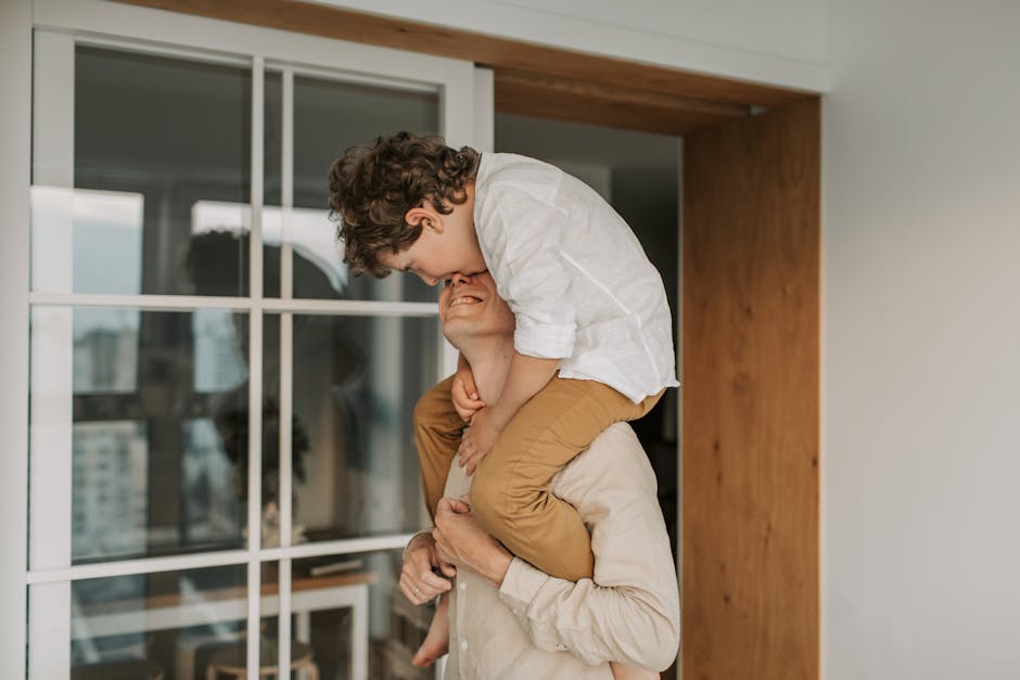 Parent and child sharing a warm moment at home