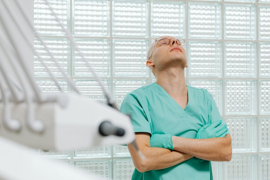 Stressed caregiver showing emotional exhaustion